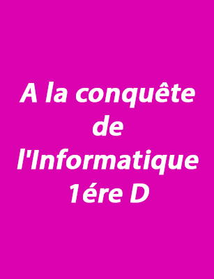 A la conquête de l'Informatique  1ére D