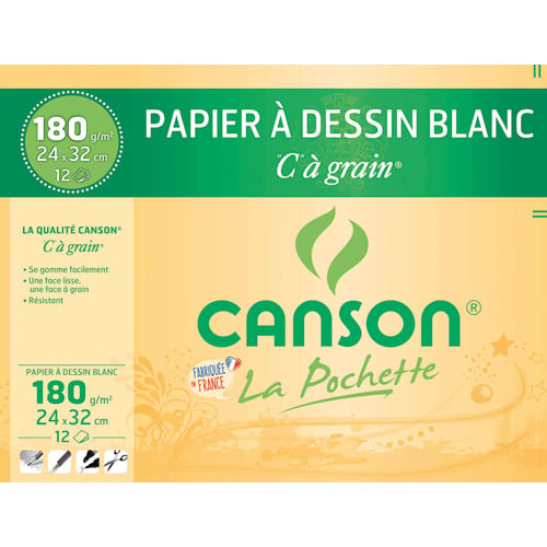 Pochette de papier à dessin (Blanc et en coileur) CANSON A4