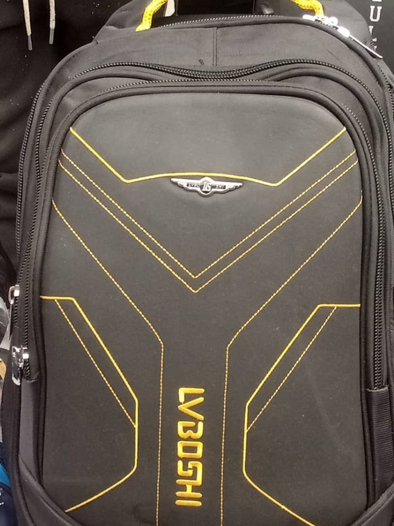 Sac à dos LVBOSHI noir traits jaunes