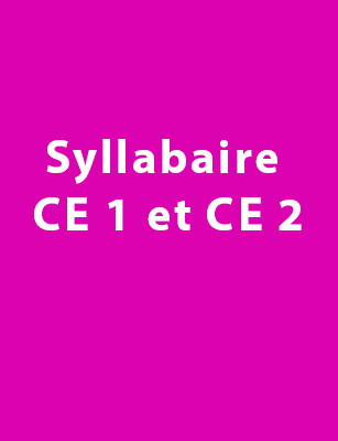 Syllabaire CE 1 et CE 2